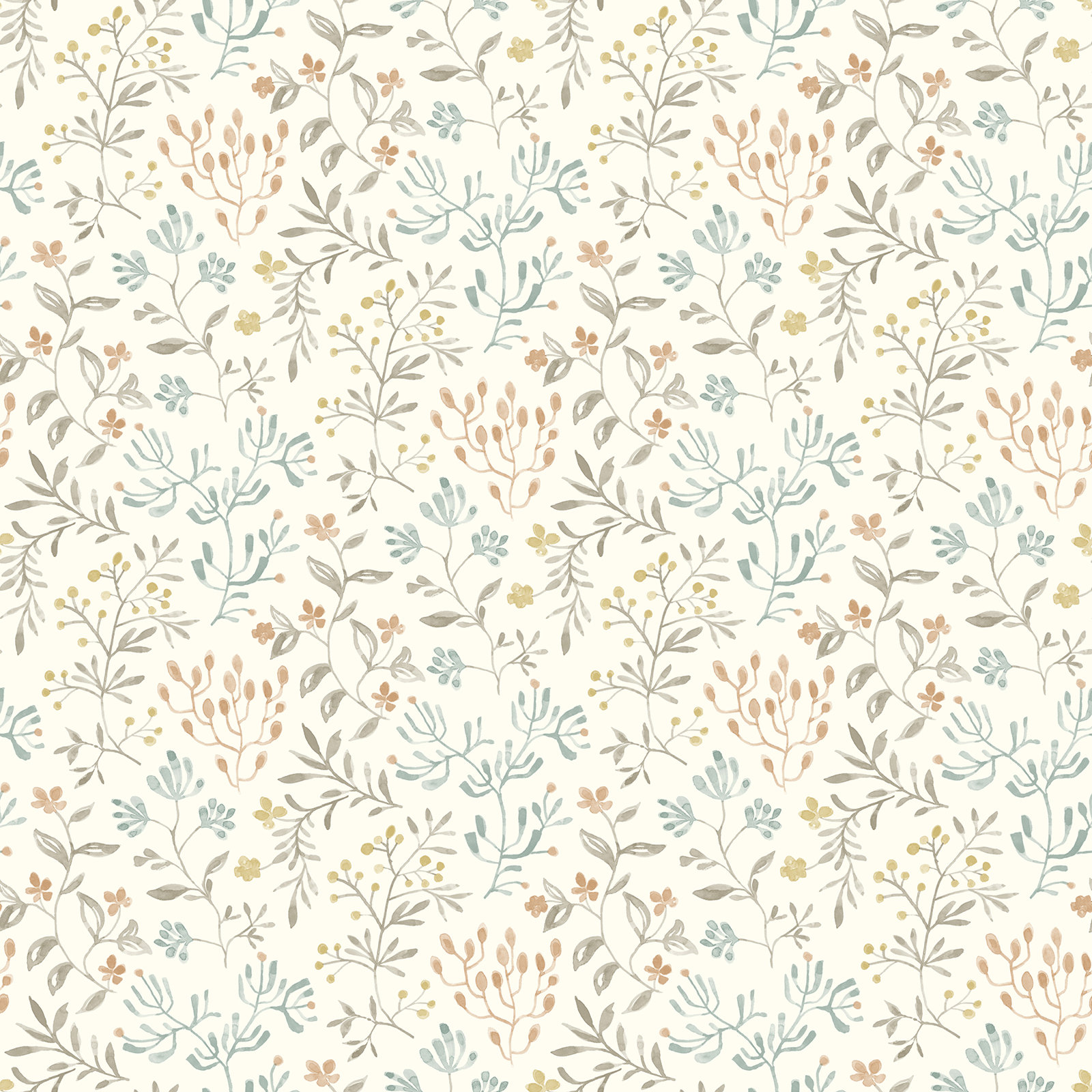 Siren Prepasted Floral Wallpaper, Multicolor