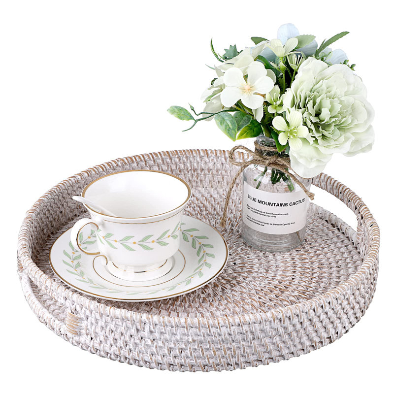 Plotinus Wicker Tray, Whitewash
