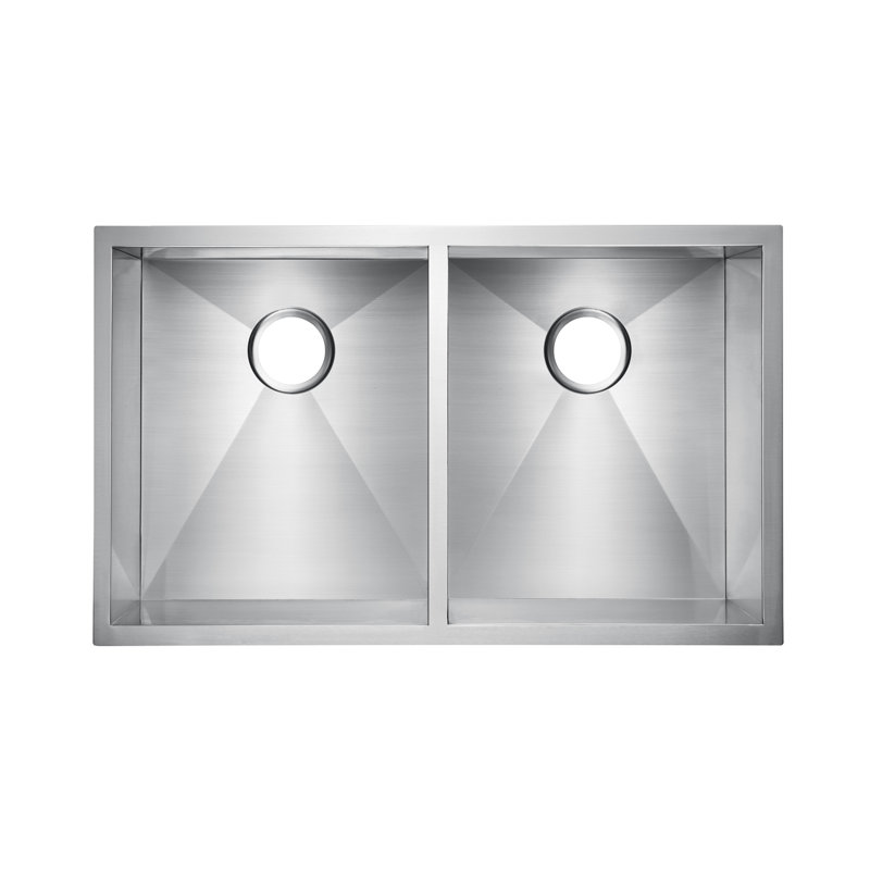 Lana 37'' L Double Bowl Stainless Steel Kitchen Sink