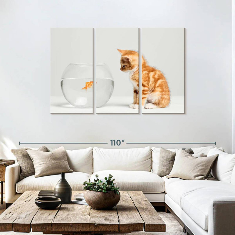 Brampt Pet Fish And Kitten, 48" H x 74" W