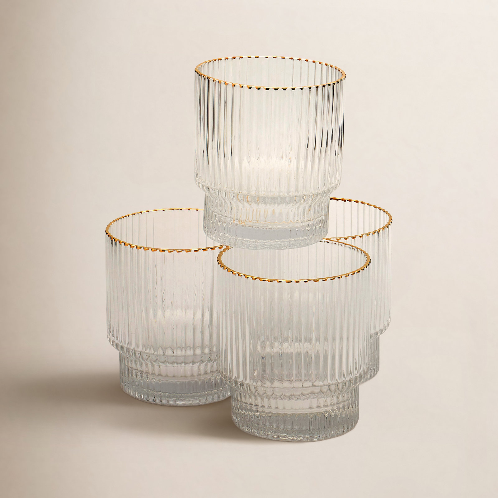 Ribbed Crystal Whiskey Glass