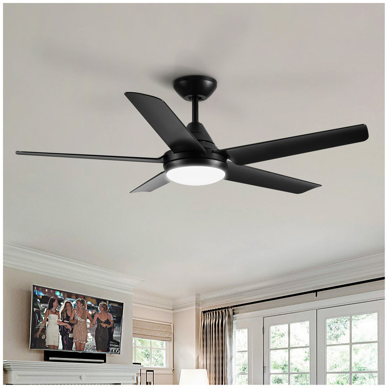 48 In Intergrated LED Ceiling Fan With ABS Blade, Black