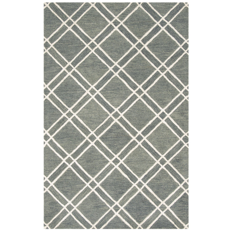 Milroy Hand Tufted Wool Geometric Rug, Rectangle 3' x 5'