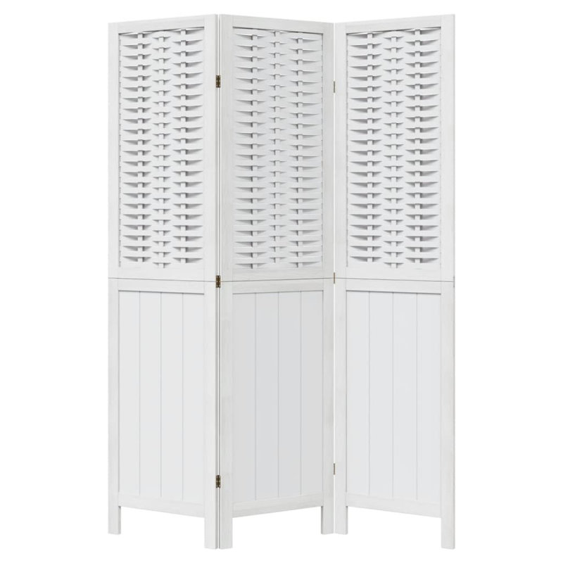 Farnum Solid Wood Accent Room Divider, White, 220cm H x 110cm W