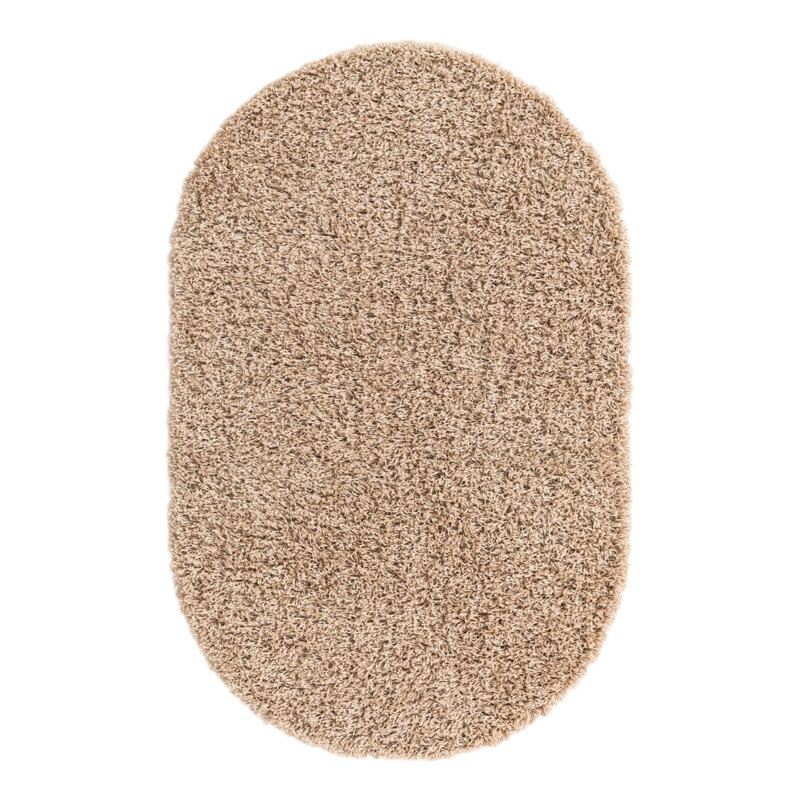 Tapis taupe pour l'intérieur uniquement Santoya, Ovale 3 pi 1 po x 5 pi 3 po