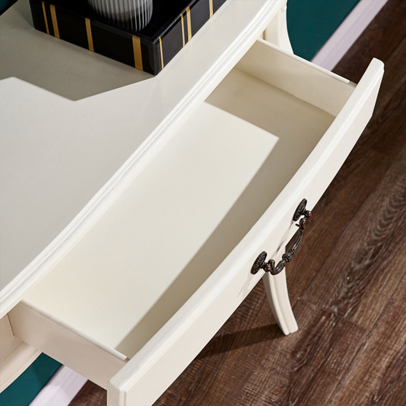 Console en bois massif ivoire, 33.46" H x 35.43" W x 11.81" D, Ivory White