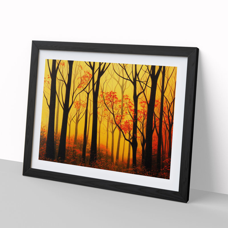 A Sumptuous Autumn Forest - Framed Print, 25cm H x 34cm W x 2cm D, Black