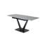 Table de salle à manger extensible de style marbre avec base en V sculpturale noire