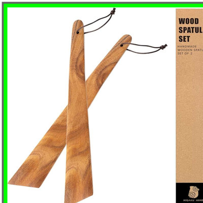 12-inch Acacia Wooden Spatula Set for Cooking and Serving