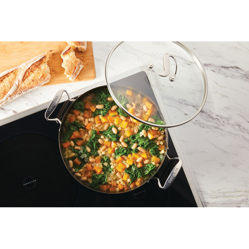 Circulon Steelshield 7.5 qt Nonstick Stainless Steel Stock Pot with Lid