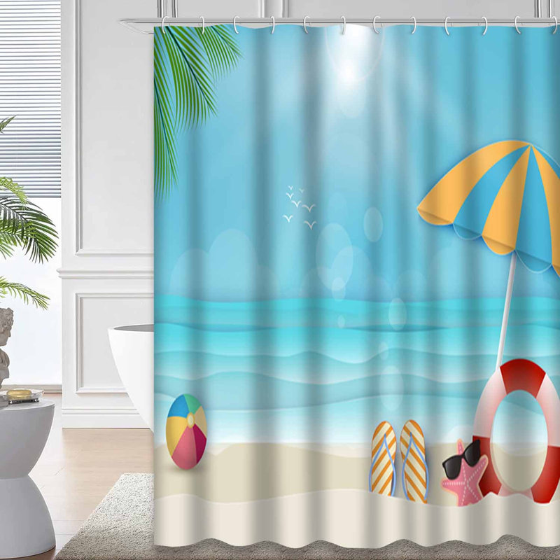 Rideau de douche Summer Beach, L 72 po x l 78 po