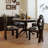 Black Round Solid Wood Dining Table-186940468
