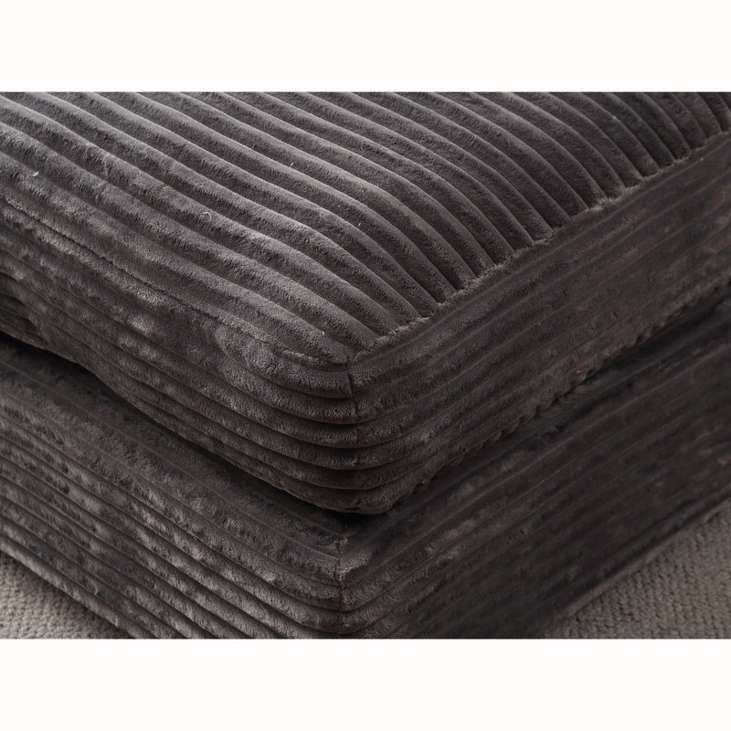 Zelma 48.8'' Wide Lounge Chair, Gray Corduroy