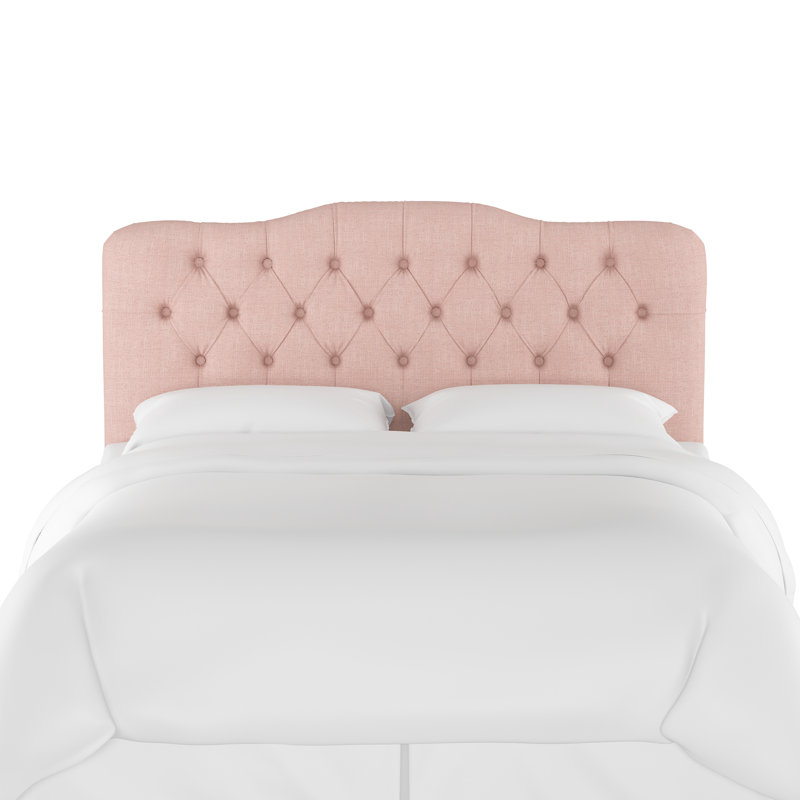 Tête de lit tapissier Nappi, Très grand californien, Lin quartz rose texturé Zuma