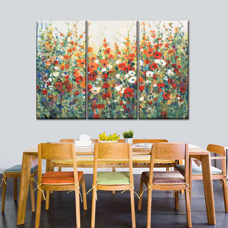 Jardin en fleurs I 3 pièces, H 36 po x l 57 po x P 1,25 po