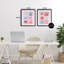 Adorable timbres bleu et rose, ensemble de 2 reproductions encadrées sous verre, design par Nina Jacobs-1992002738-1992002736