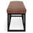 Reynolds Vegan Leather Contemporary Small Ottoman Bench with Cushioned Seat and Metal Base-2035790322-2076489828