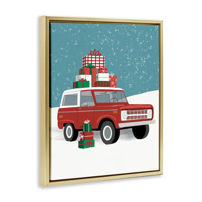 Cadre flottant rouge VUS Christmas Time, design par Jilly Jack Designs