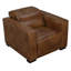 Chaise longue inclinable avec pieds noirs et cuir brun clair Riseholme