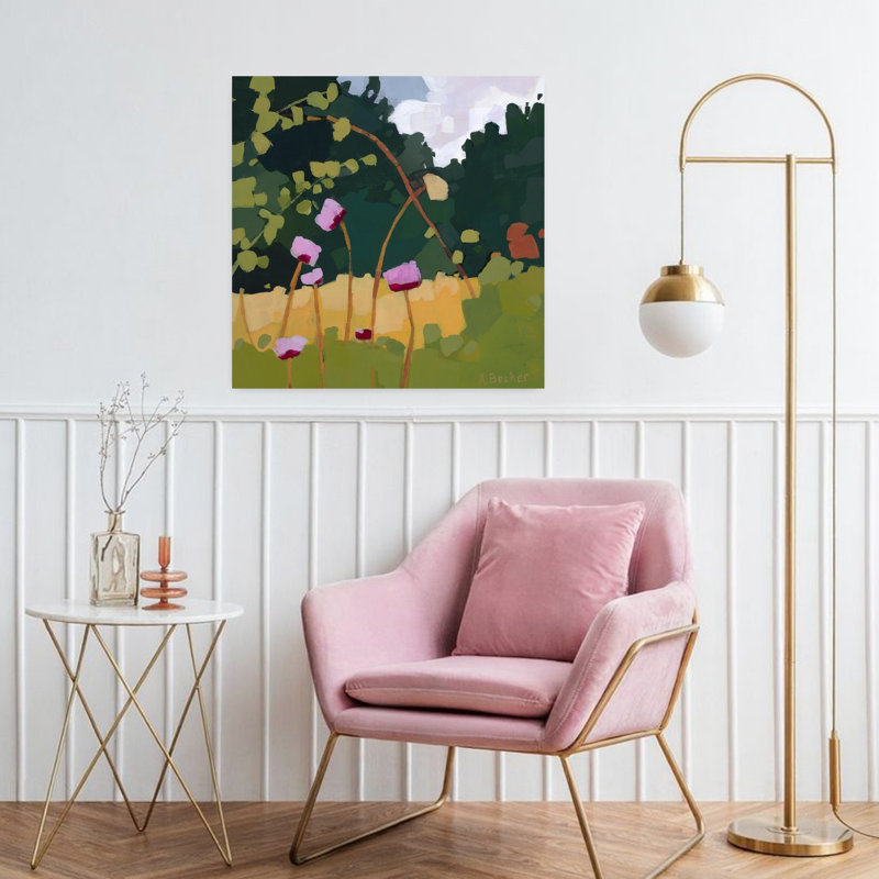 Thistles, paysage contemporain abstrait, art naturel, H 32 po x l 32 po