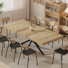 2 pièces Table de salle à manger extensible 55,1 "à 70,7" ou l 78,7 "avec pieds en métal pour 6-10 places