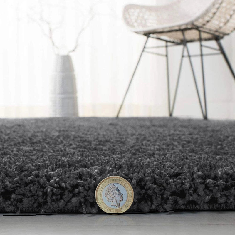 Solid Colour Shag Area Rug, Rectangle 80 x 150 cm