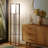 Maxwell 63 in. Traditional LED 3-Shelf Floor Lamp with Fabric Square Shade-2023371787