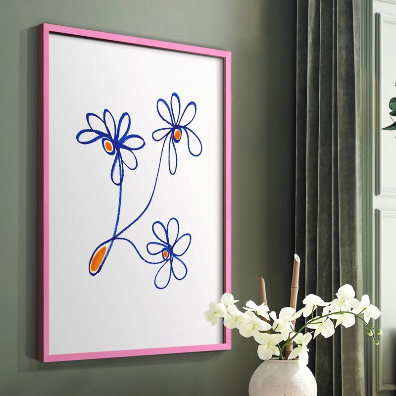 Reproduction encadrée «Wobbler Blooms III» - bois massif, Rose, H 10 po x l 8 po