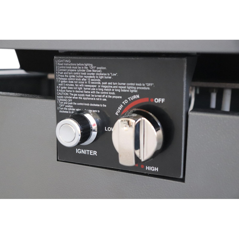 25" H x 42" W Steel Outdoor Fire Pit Table with Lid