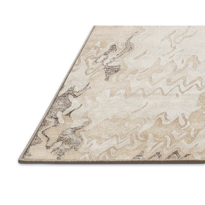 Tapis abstrait gris / beige, Rectangle 7 pi x 10 pi