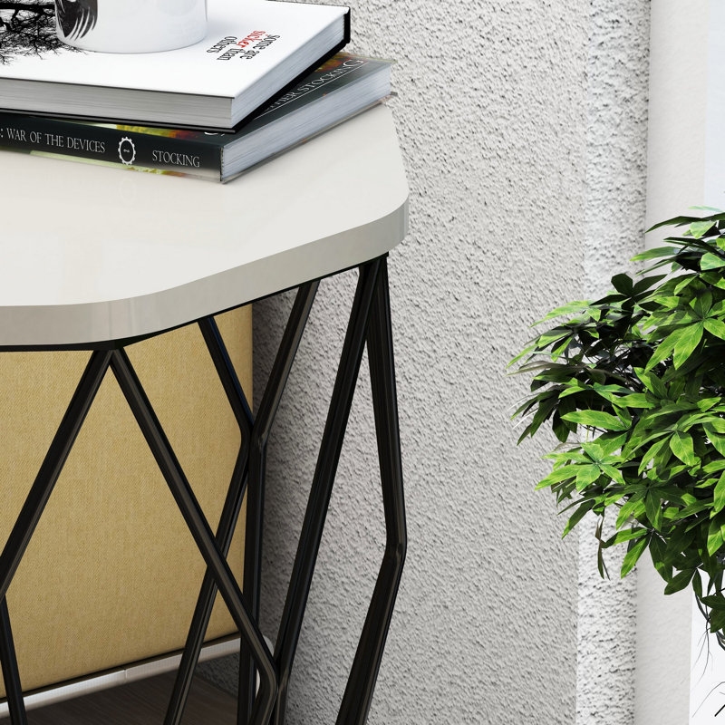 Arval Pedestal End Table, Cream