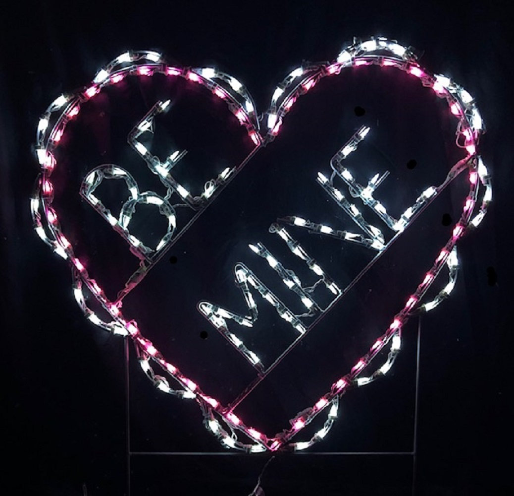 Valetine's Day Be Mine Heart Holiday Lighted Display Lori's Lighted D'Lites