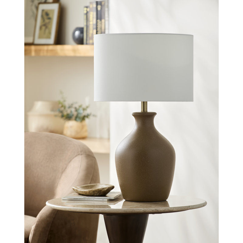 Booker Cerria Table Lamp, Brown, White