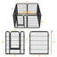 Barrière pour animaux 7 panneaux en acier avec porte pour animaux-96069224