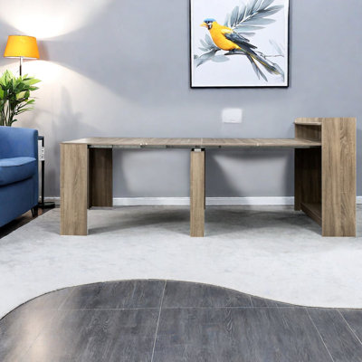 Extendable Dining Tables (table Only, No Chairs, Complete With Top And Legs) With Storage, Barnwood Mdf, Modern Kitchen