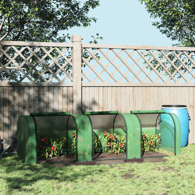 10' X 3' 2.5' Portable Mini Greenhouse With Steel Frame, - Blocking Cover And Roll Up Zippered Entrances For Good Airflow In Backyards Doors, Plastic Strong Frame All Year Gardening Gardens