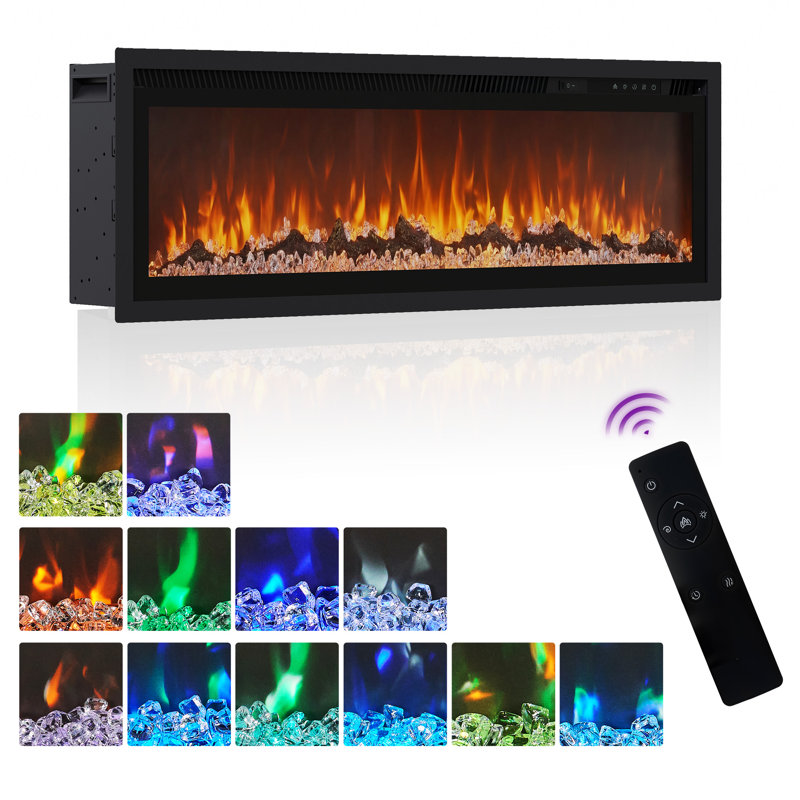 Advait Electric Fireplace For Recessed Or Wall Mount Installation, 34.1cm H x 101.6cm W x 14.15cm D
