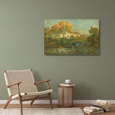 "The Drinking Pool" by  Edward Mitchell Bannister - Gallery Wrap Canvas Wall Art