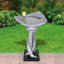 Bains d'oiseaux | Bain pour oiseaux de jardin extérieur moderne 22,8 "H | Ciment béton | Gris
