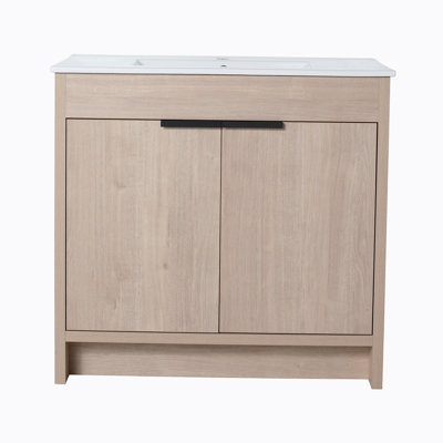 Drumlin 35.86'' Single Bathroom Vanity with Ceramic Top