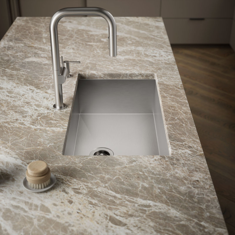 Vault™ 33" L x 22" W Top Mount/Under Mount Large Single Bowl Kitchen Sink, 4 Hole