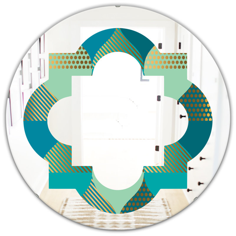 Miroir mural moderne sans cadre quadrilobe luxe gouttes i, H 23,6 po x l 23,6 po