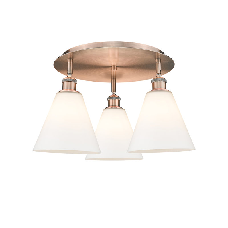 Plafonnier encastré Berkshire, Cuivre antique, Blanc mat