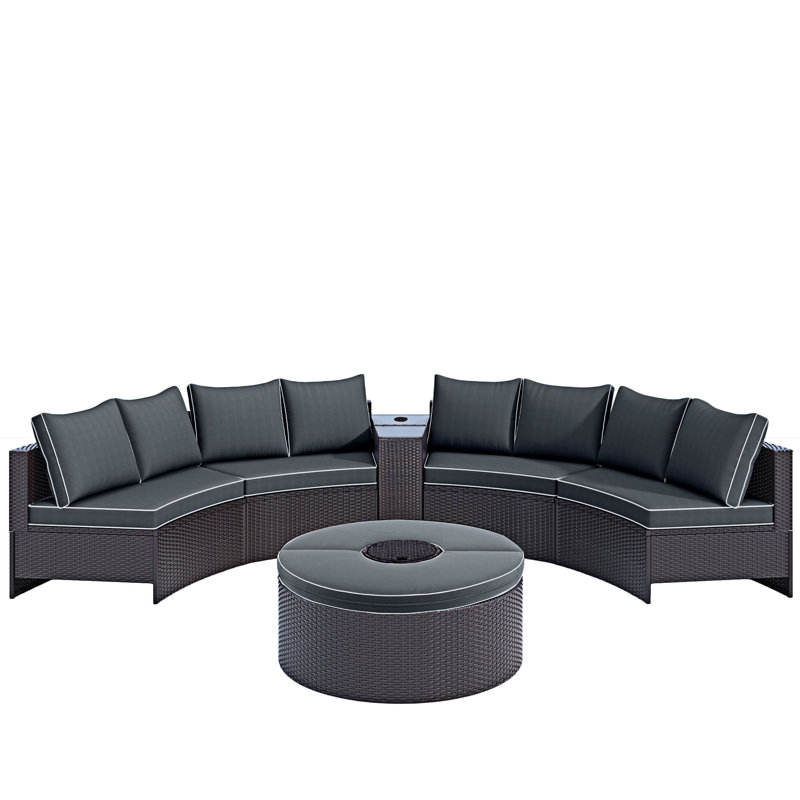 Ensemble de conversation modulaire avec coussins 6 pièces Tulloch