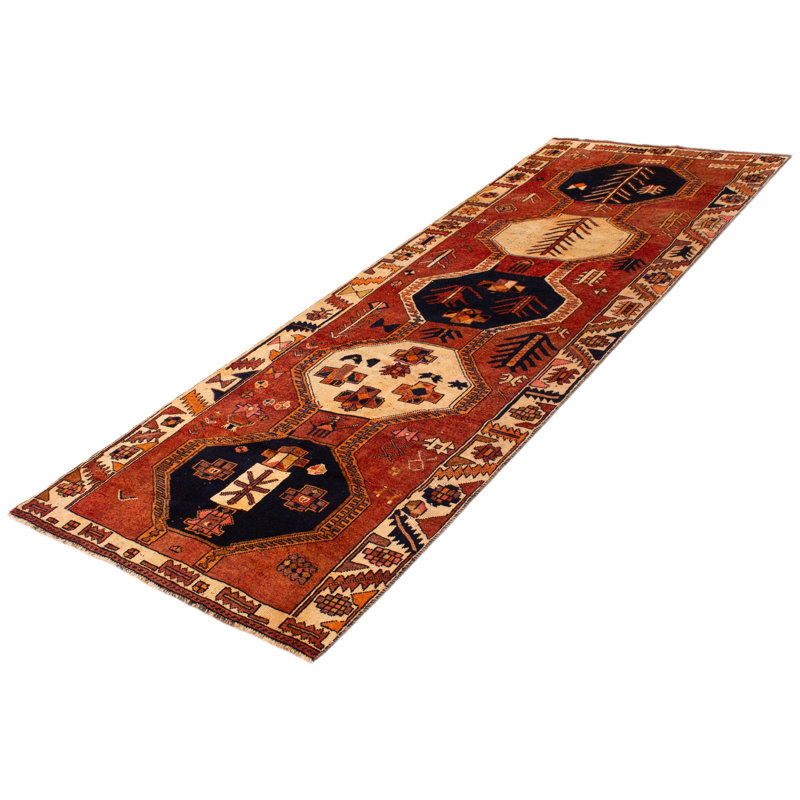Tapis de couloir unique en laine Dekyra 4 pi 10 po x 13 pi 2 po années 1990 Dekyra