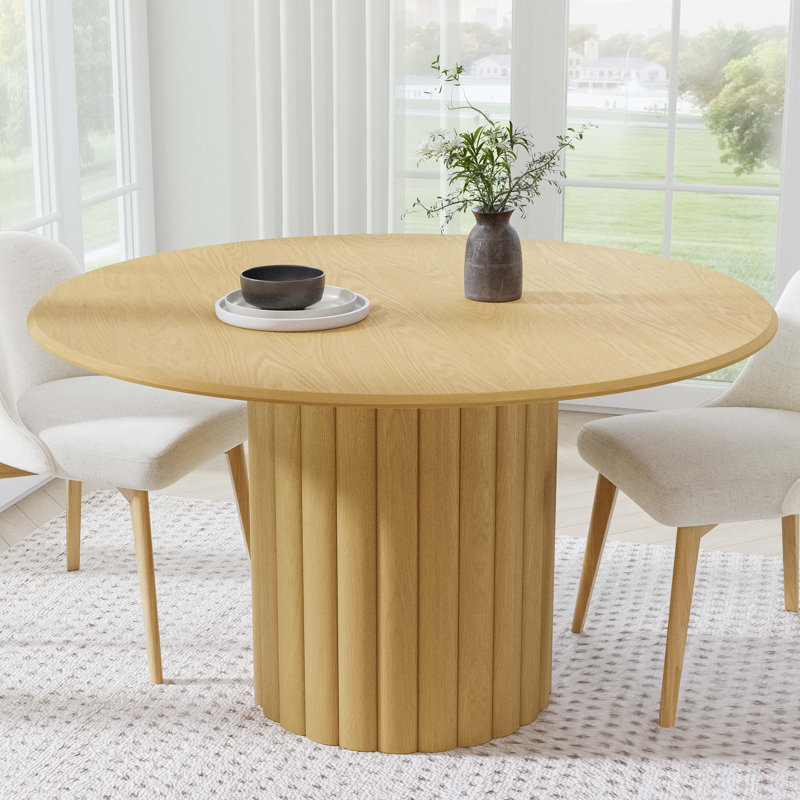 Table de salle à manger en bois massif, H 30 po x L 52 po x l 52 po, Chêne