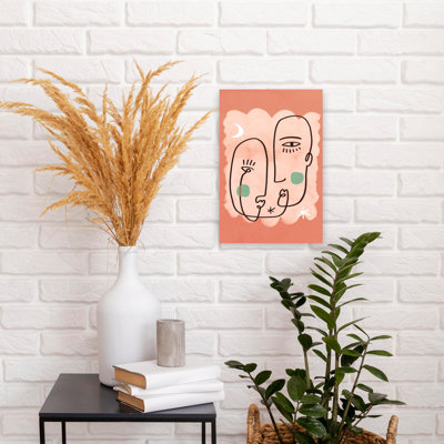 «Moonlightcouple», art mural abstrait paysage rêveur minimaliste