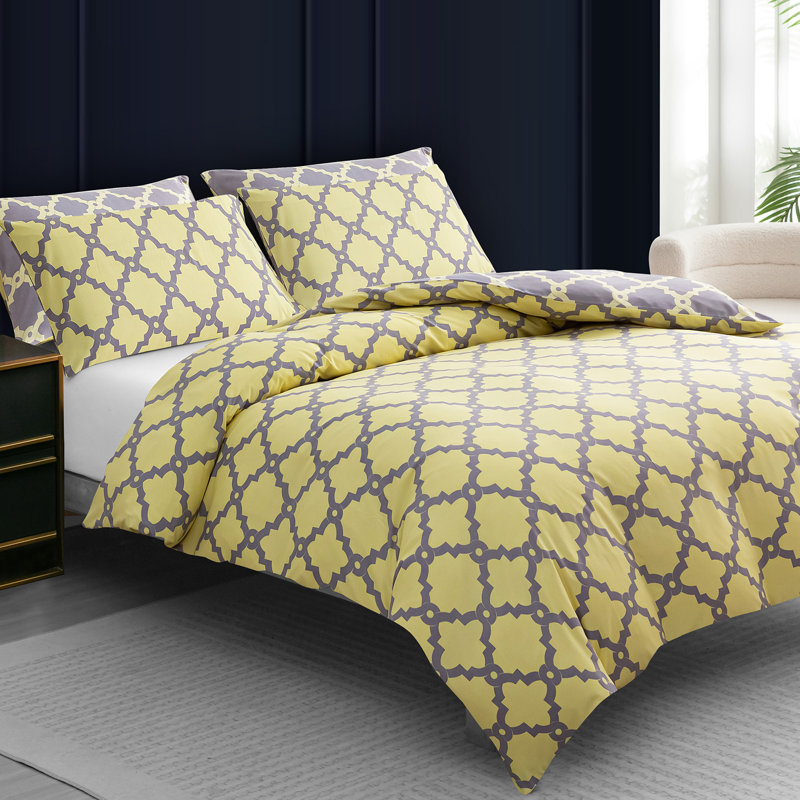 Premium Duvet Cover Set Double Brushed Microfiber Reversible With Zipper Closure & Corner Ties