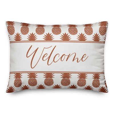  Housse de coussin rectangulaire d'extérieur Welcome Pineapples