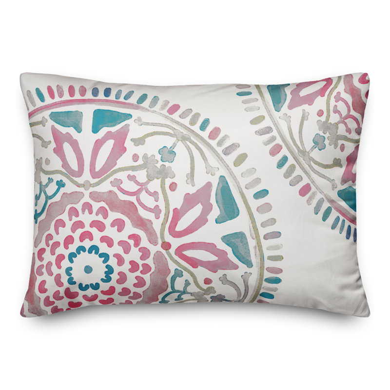 Housse et insert de coussin d'extérieur Juan, Rose / sarcelle, Floral 5